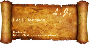 Leif Jeromos névjegykártya